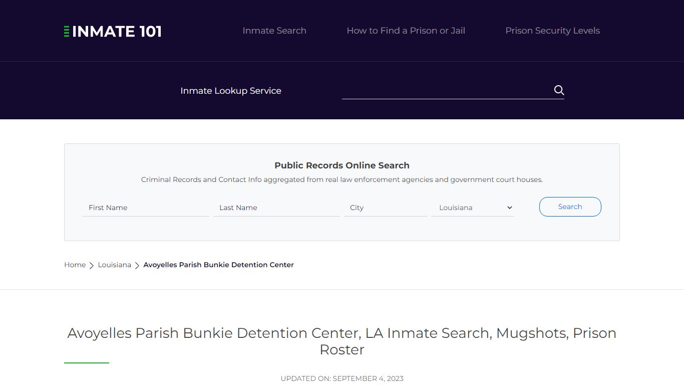 Avoyelles Parish Bunkie Detention Center, LA Inmate Search, Mugshots ...